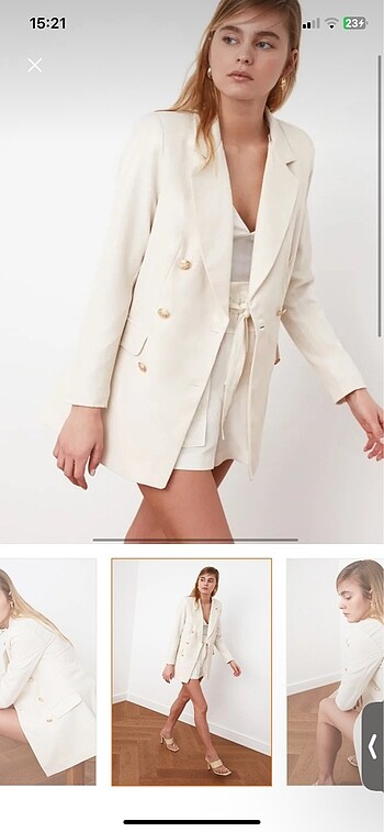 38 Beden Krem blazer ceket