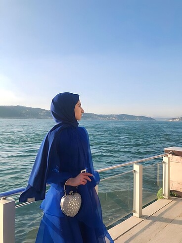 s Beden SAKS MAVİSİ ÖZEL GÜN ELBİSESİ