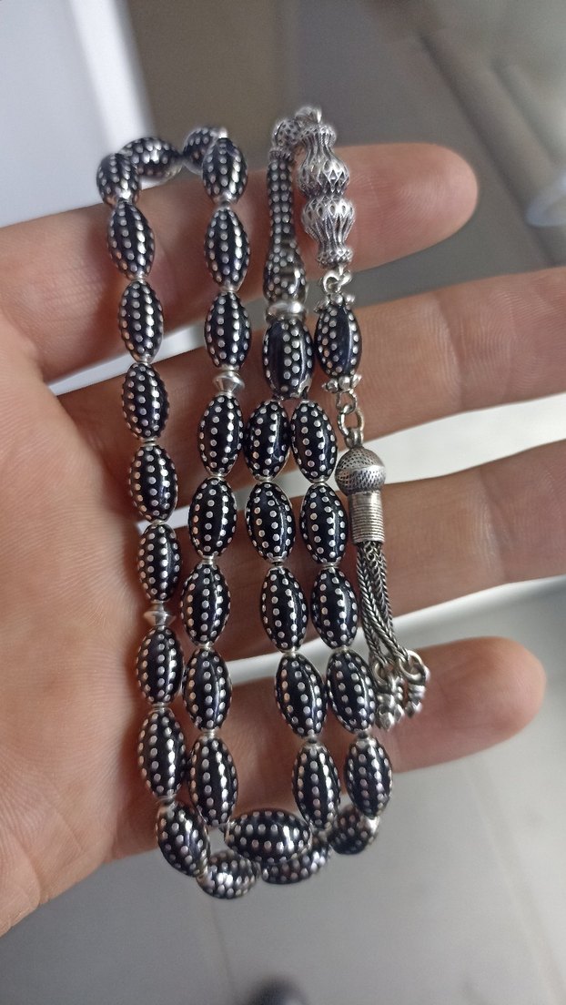 Full 925ayar gümüş tesbih 38gram - Görsel 5