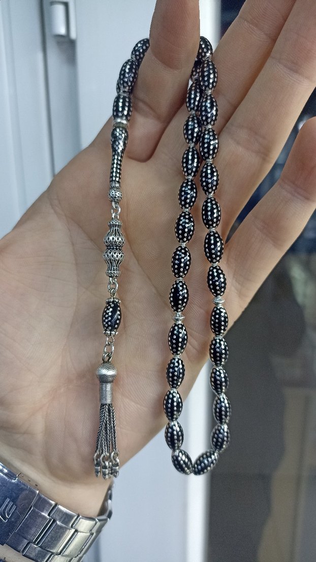 Full 925ayar gümüş tesbih 38gram - Görsel 4