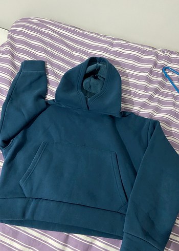 Kapüşonlu Lacivert Kadın Sweatshirt