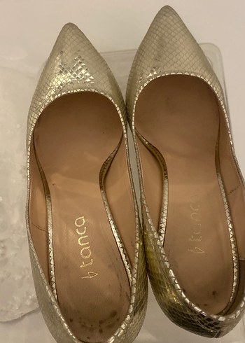 Altın Yılan Desenli Kadın Stiletto - Görsel 3