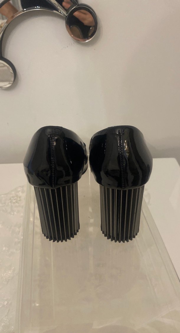 Siyah Rugan Stiletto Kadın Ayakkabı - Görsel 2