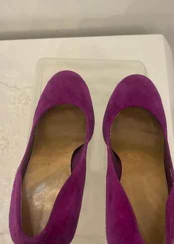 Mor Süet Stiletto Topuklu Kadın Ayakkabı - Görsel 3