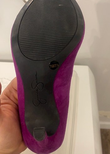 Mor Süet Stiletto Topuklu Kadın Ayakkabı - Görsel 4