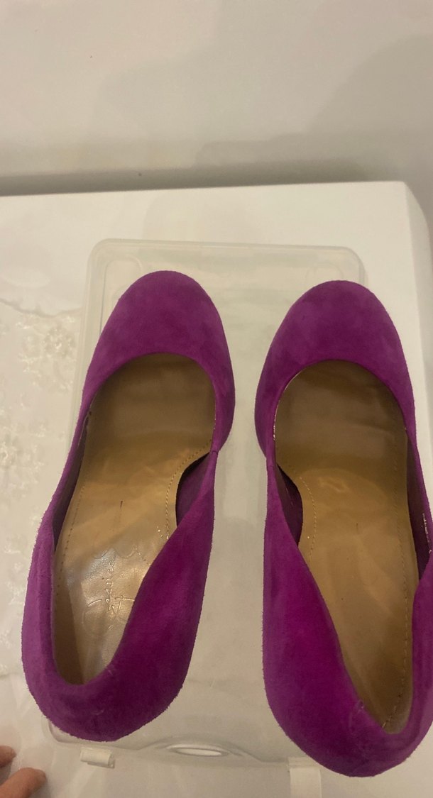 Mor Süet Stiletto Topuklu Kadın Ayakkabı - Görsel 3