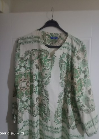 Hermes Yesil Baskili Uzun Kollu Bohem Bluz