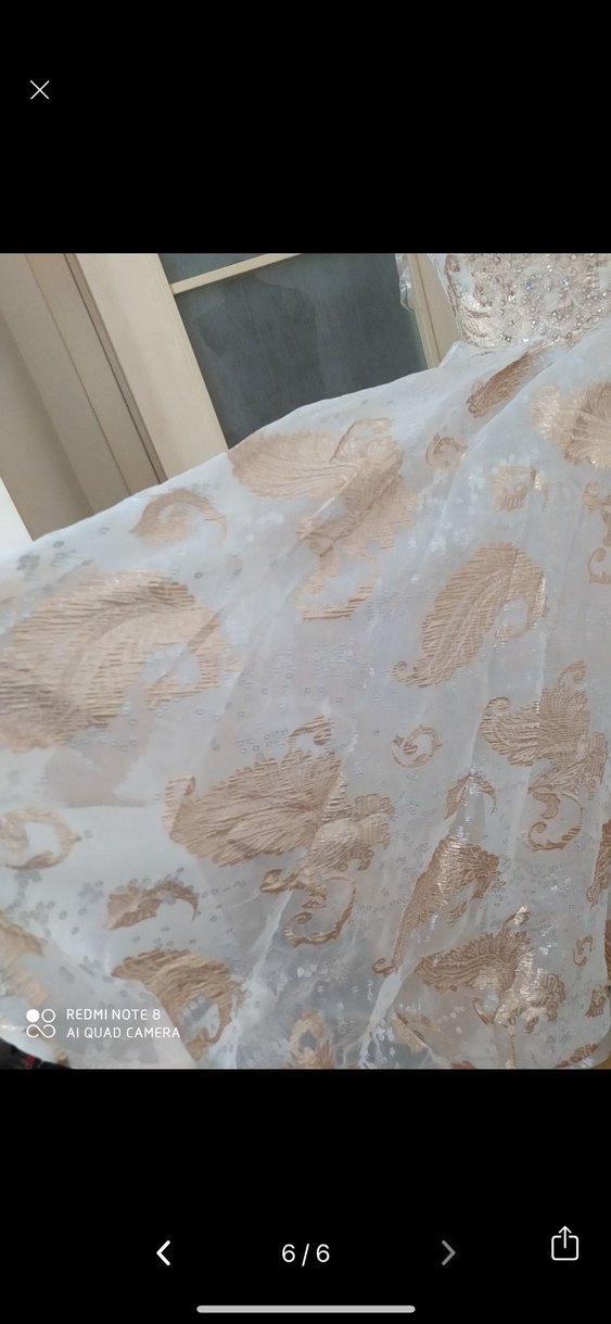 Bej İşlemeli Uzun Bohem nişanlık abiye - Görsel 5