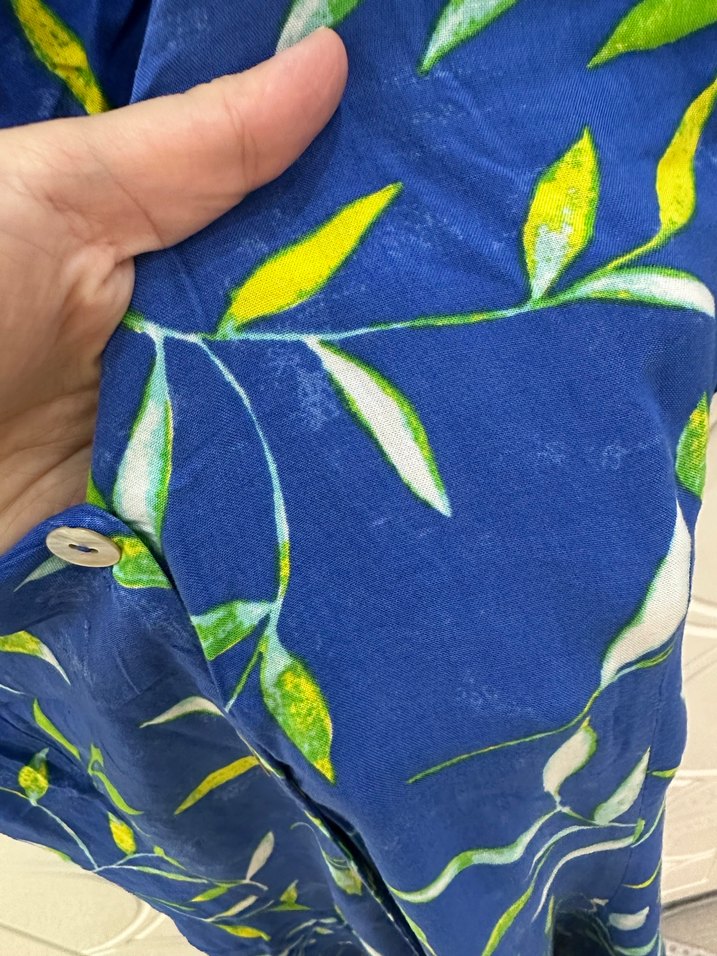 Mavi V Yaka Mini Bohem Elbise - Görsel 4