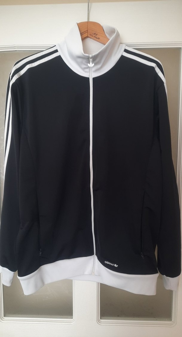 Adidas Siyah Beyaz Fermuarlı erkek esofman takimi - Görsel 5