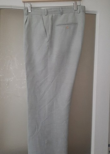Gri Keten pamuk Regular Fit Erkek Pantolon