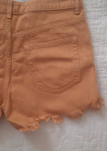34 Beden Kadın Camel Rahat Kesim Denim Mini Şort