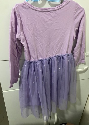 LC Waikiki Kız Çocuk Mor Uzun Kollu Fırfırlı Elbise