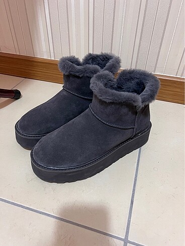 38 Beden gri Renk Oysho bot ugg model deri