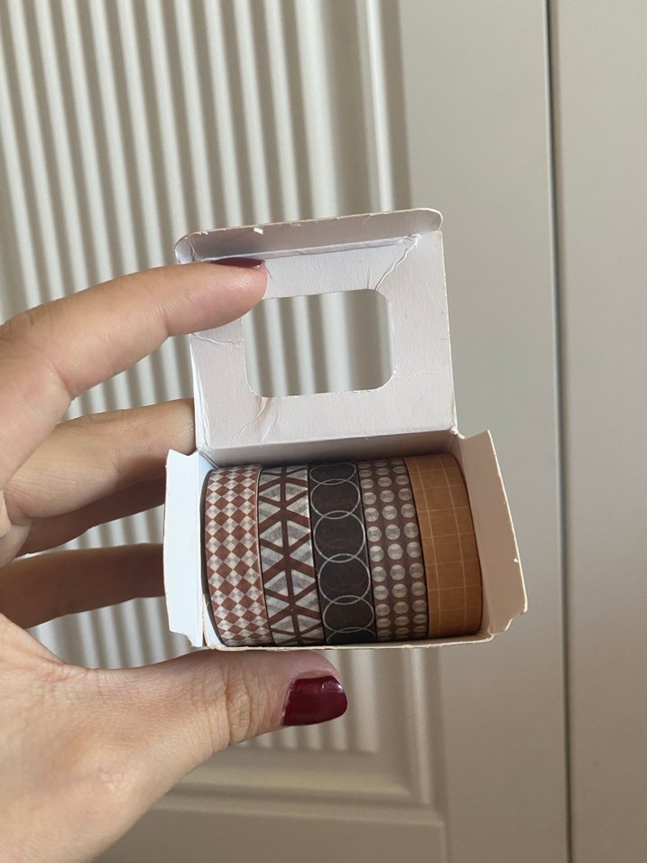 Kahverengi washi tape - Görsel 2