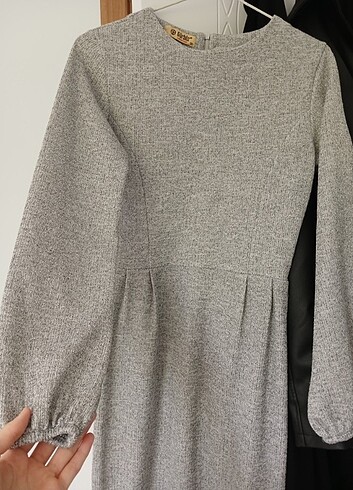 36 Beden gri Renk Uzun kalem elbise