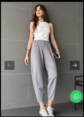 Zara Gri KREP KUMAŞ Kadın balon Pantolon
