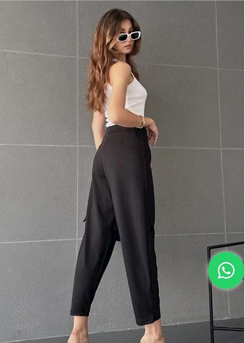 m Beden siyah Renk ZARA KREP Kumaş KADIN BALON Pantolon