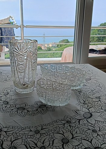 Paşabahçe Gri Beyaz Desenli Kristal Vazo