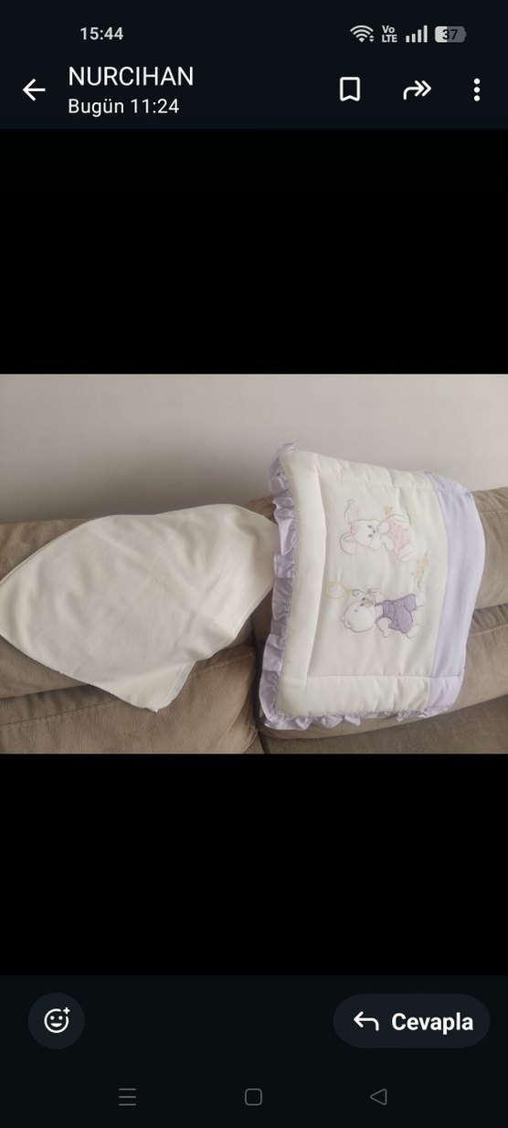 Lila Nakışlı Bebek Uyku Seti - Görsel 4