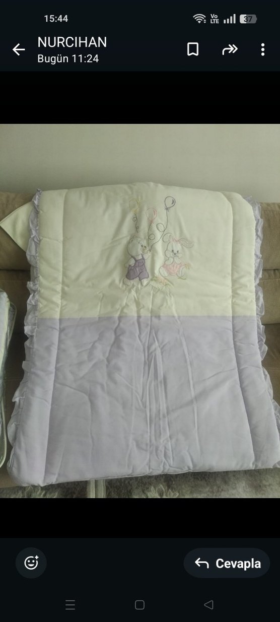 Lila Nakışlı Bebek Uyku Seti - Görsel 5