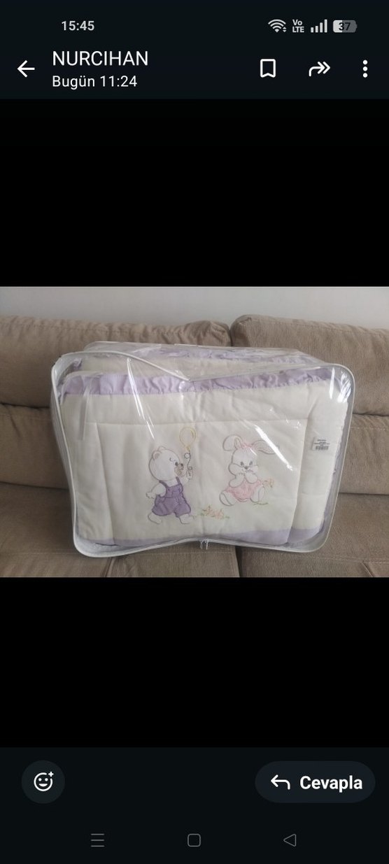 Lila Nakışlı Bebek Uyku Seti - Görsel 2