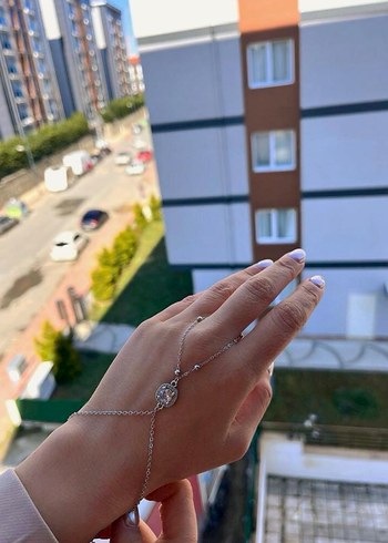 Kadın Gri Zincir Detaylı Bohem El Zinciri - Görsel 2