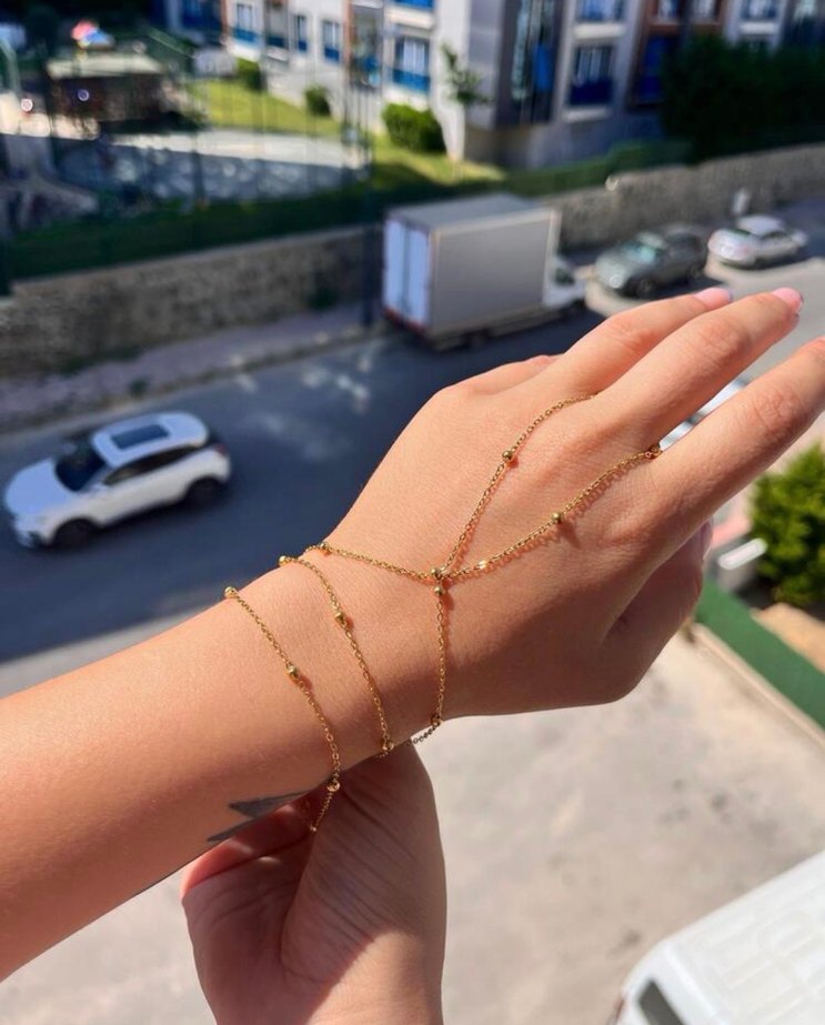 Altın Renkli Zincir Detaylı Midi Kadın şahmeran - Görsel 2