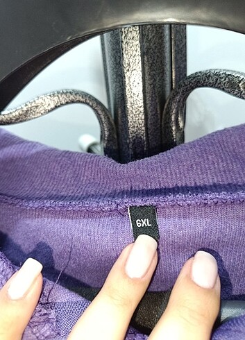 52 Beden mor Renk Fermuarlı sweatshirt 