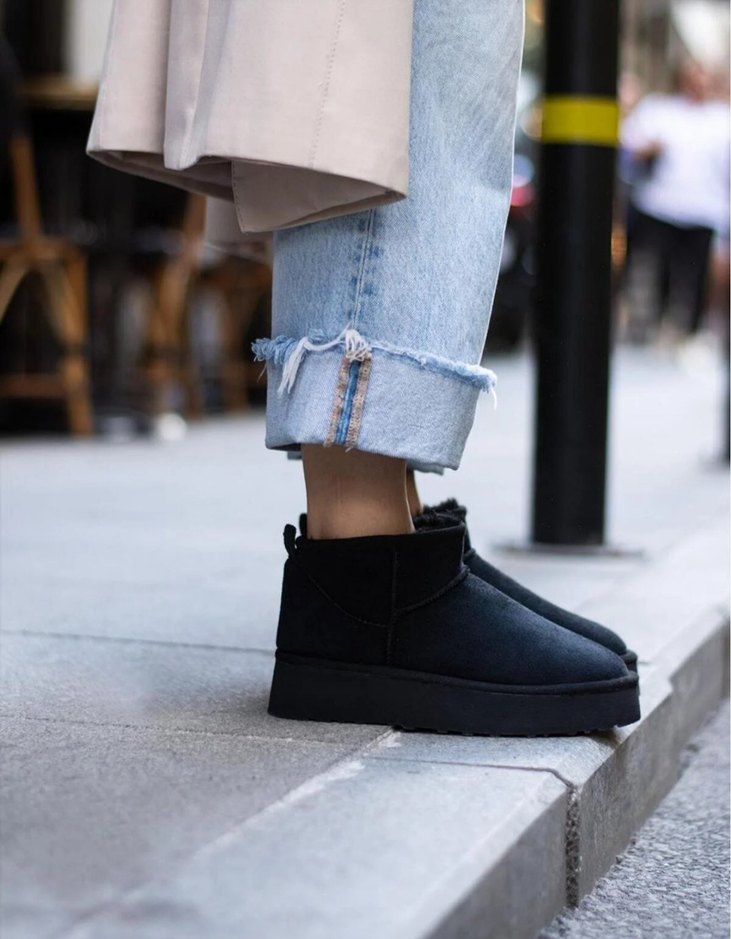 Siyah Denim Kadın Bot Ugg - Görsel 2