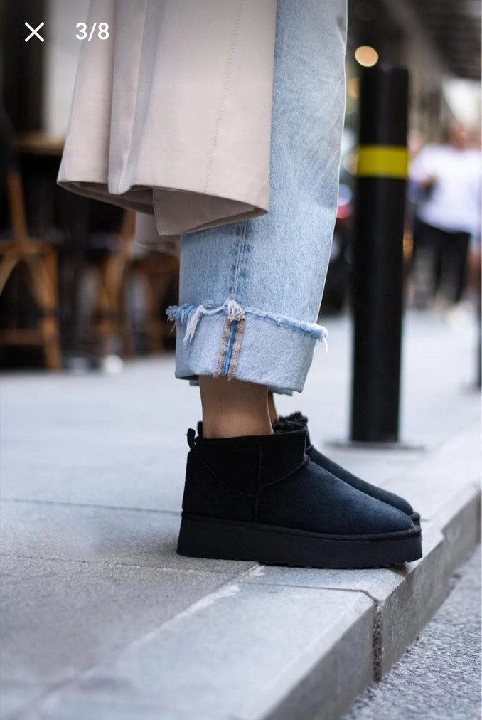 Siyah Denim Kadın Bot Ugg - Görsel 3