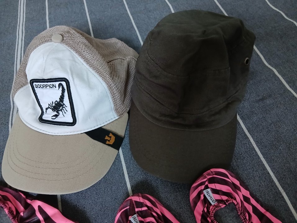 Pembe Zebra Desenli deniz ayakkabıdı ve iki erkek şapkası - Görsel 3