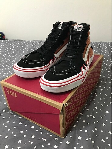 Vans Sk8 Hi Flame kırmızı kaykay ayakkabısı