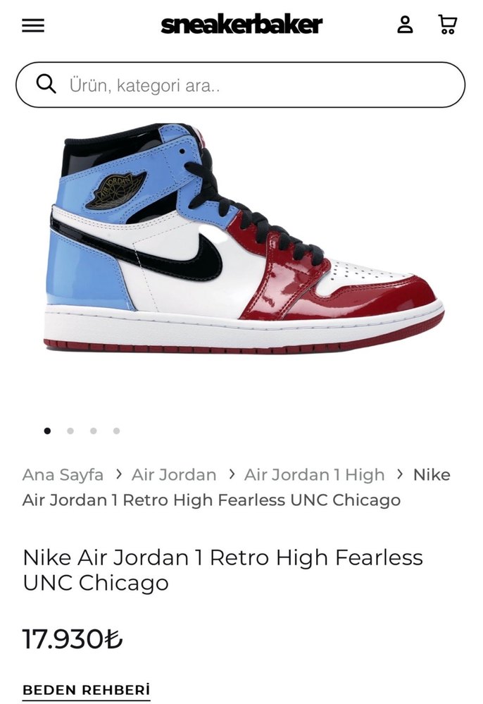 Orijinal Nike air jordan retro 1 high - Görsel 3