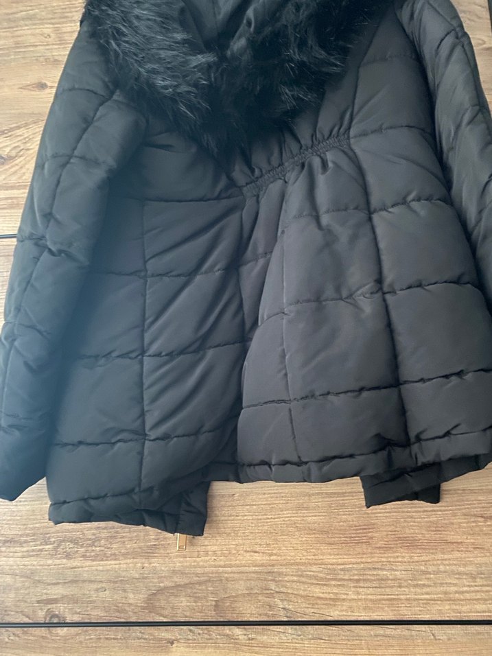 Siyah Fermuarlı Midi Kışlık Kadın Mont - Görsel 3