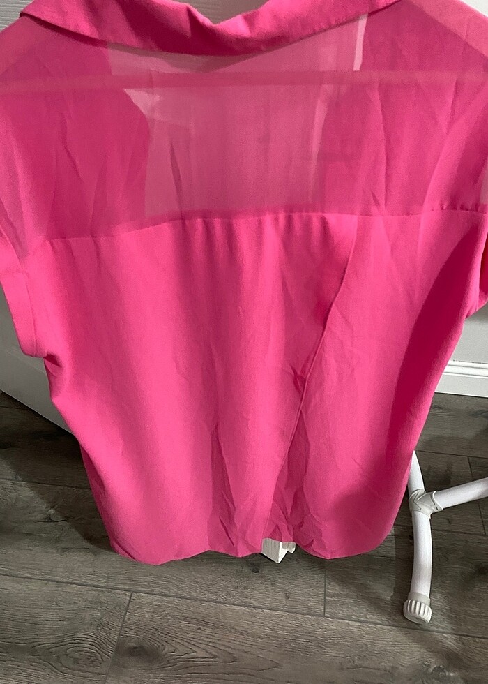 Şifon yazlık sıfır kol gömlek - Görsel 2