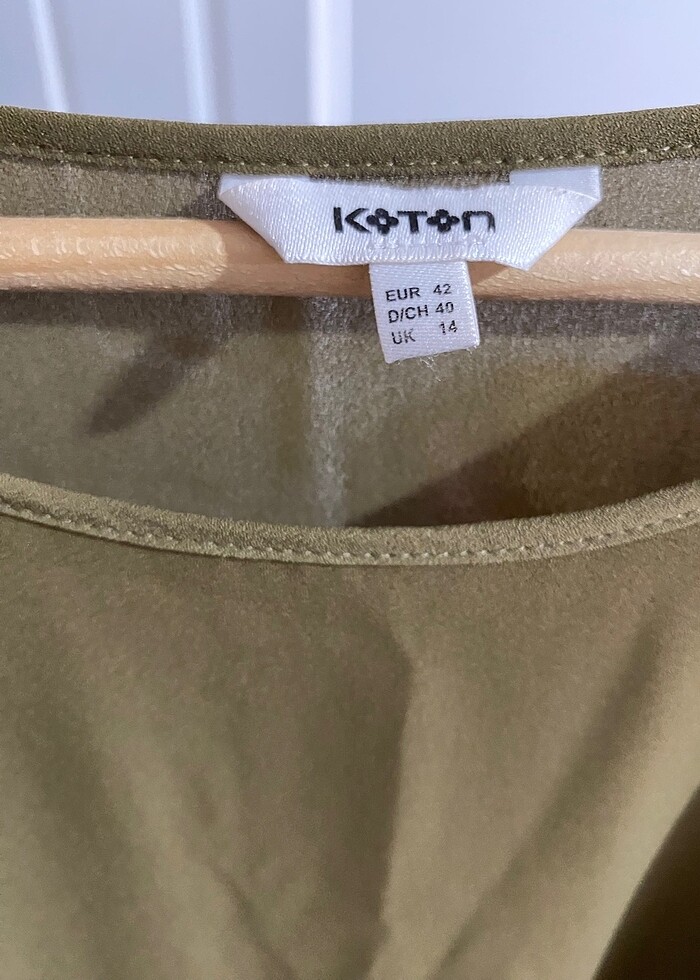 Koton marka haki yeşil bluz 42 beden - Görsel 3