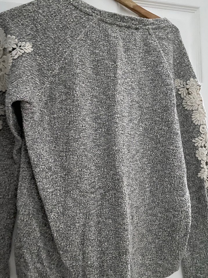 Nakışlı Gri Kadın Triko Kazak - Görsel 3