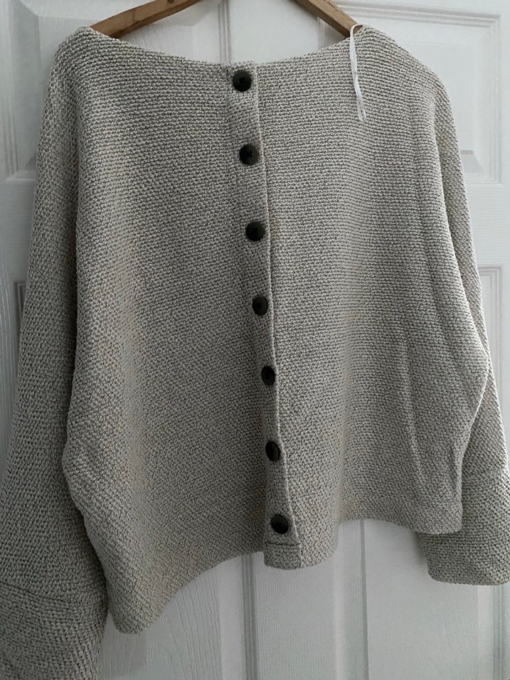 Bej Kadın Salaş Triko Bluz - Görsel 3