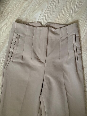 bej/krem straight kumaş pantolon