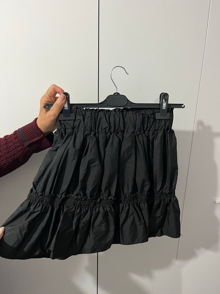 Siyah Volanlı Mini Etek - Görsel 2