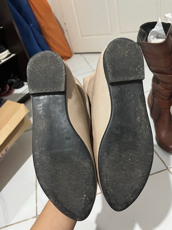 Bej Deri Kadın düz taban Bot - Görsel 4