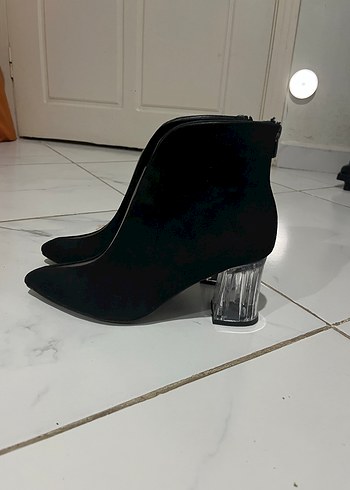 Siyah şefffaf Topuklu Kadın Bot - Görsel 3