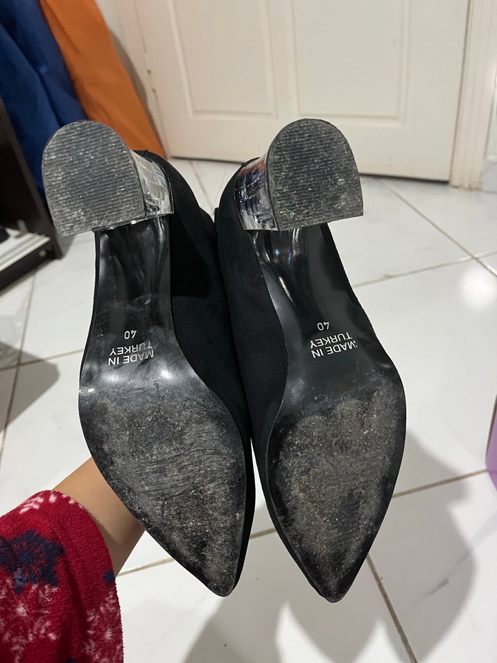 Siyah şefffaf Topuklu Kadın Bot - Görsel 4