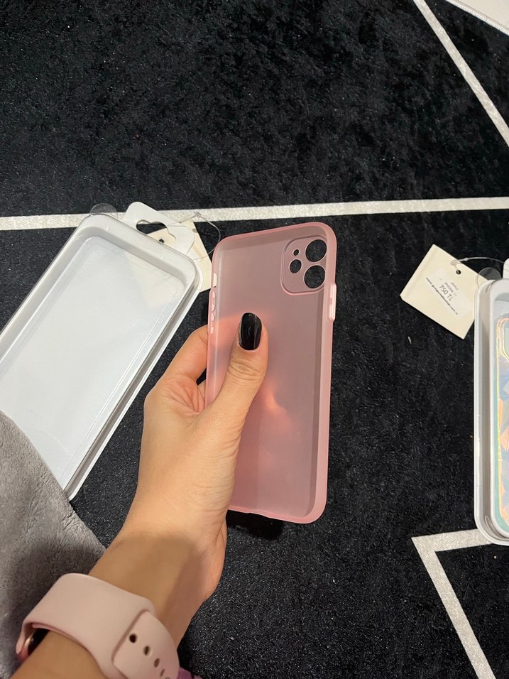 Şeffaf Pembe Pastel Telefon Kılıfı - Görsel 3