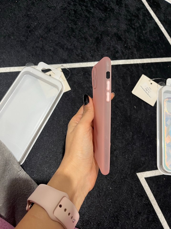 Şeffaf Pembe Pastel Telefon Kılıfı - Görsel 4