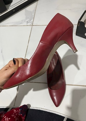 Klasik Kırmızı Stiletto Topuklu Kadın Ayakkabı - Görsel 7