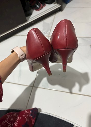 Klasik Kırmızı Stiletto Topuklu Kadın Ayakkabı - Görsel 5