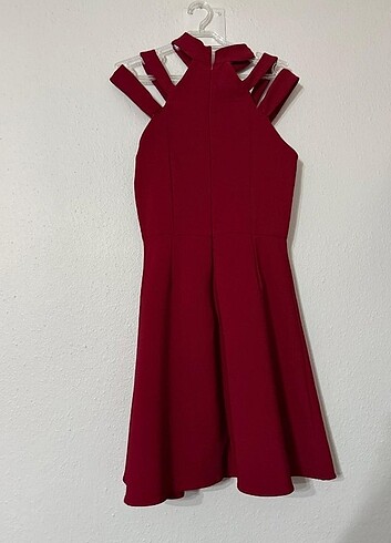 bordo elbise 