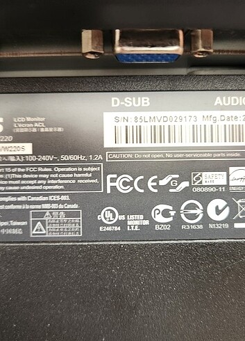 ASUS W220S MONİTÖR - Görsel 2